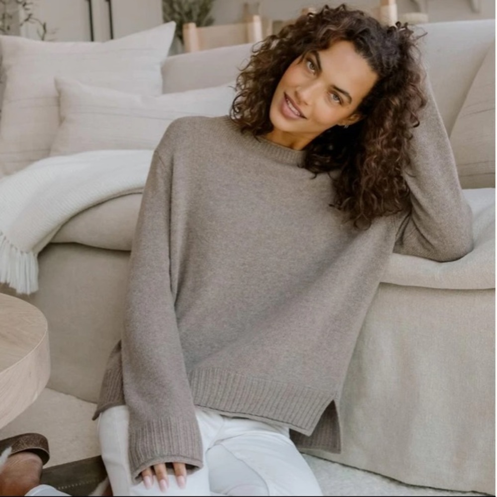 Jenni Kayne The Everyday Sweater Small Taupe